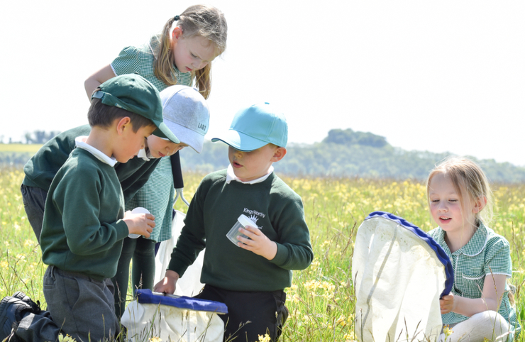 School children butterfly spotting in the South Downs National Park